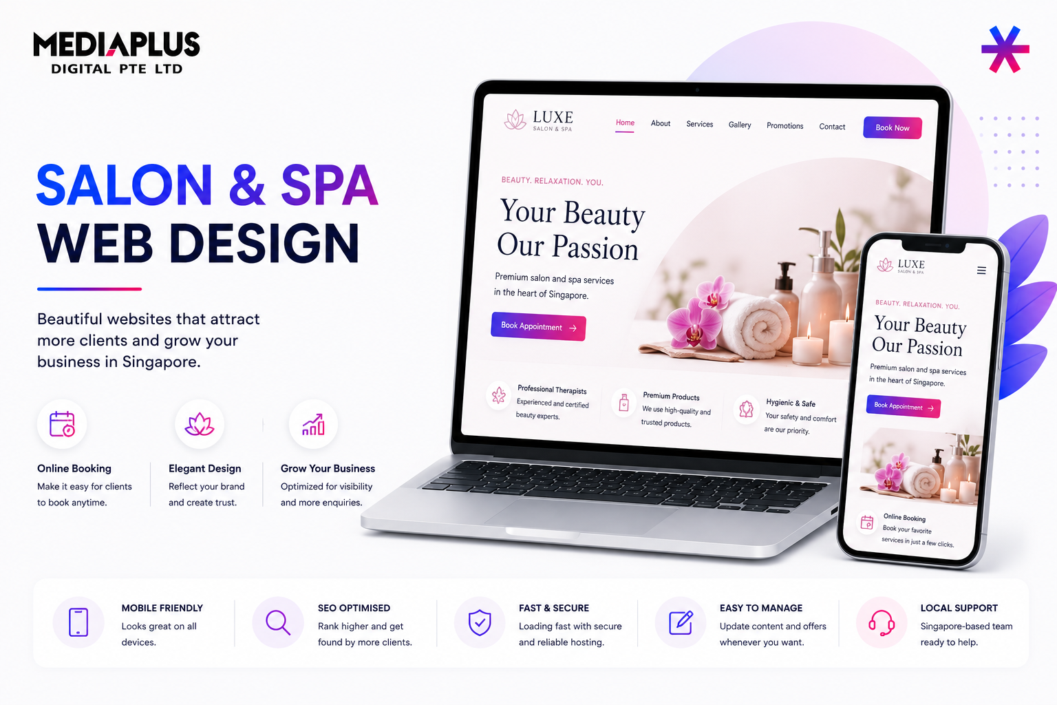 salon spa web design