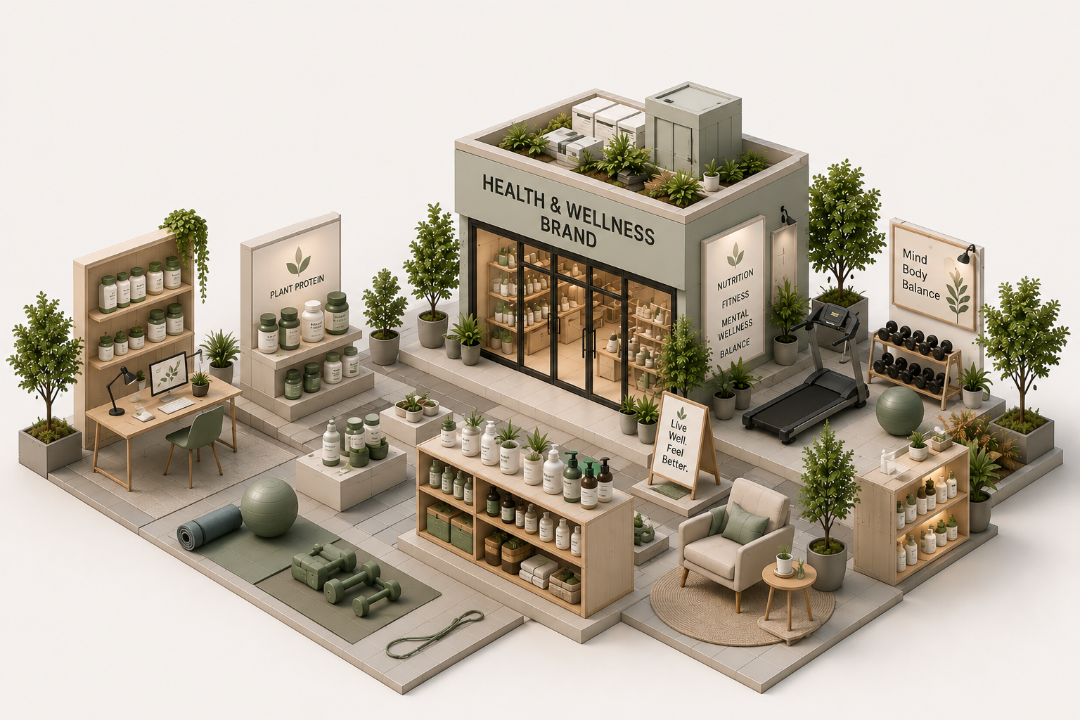 Wellness and balance retail space